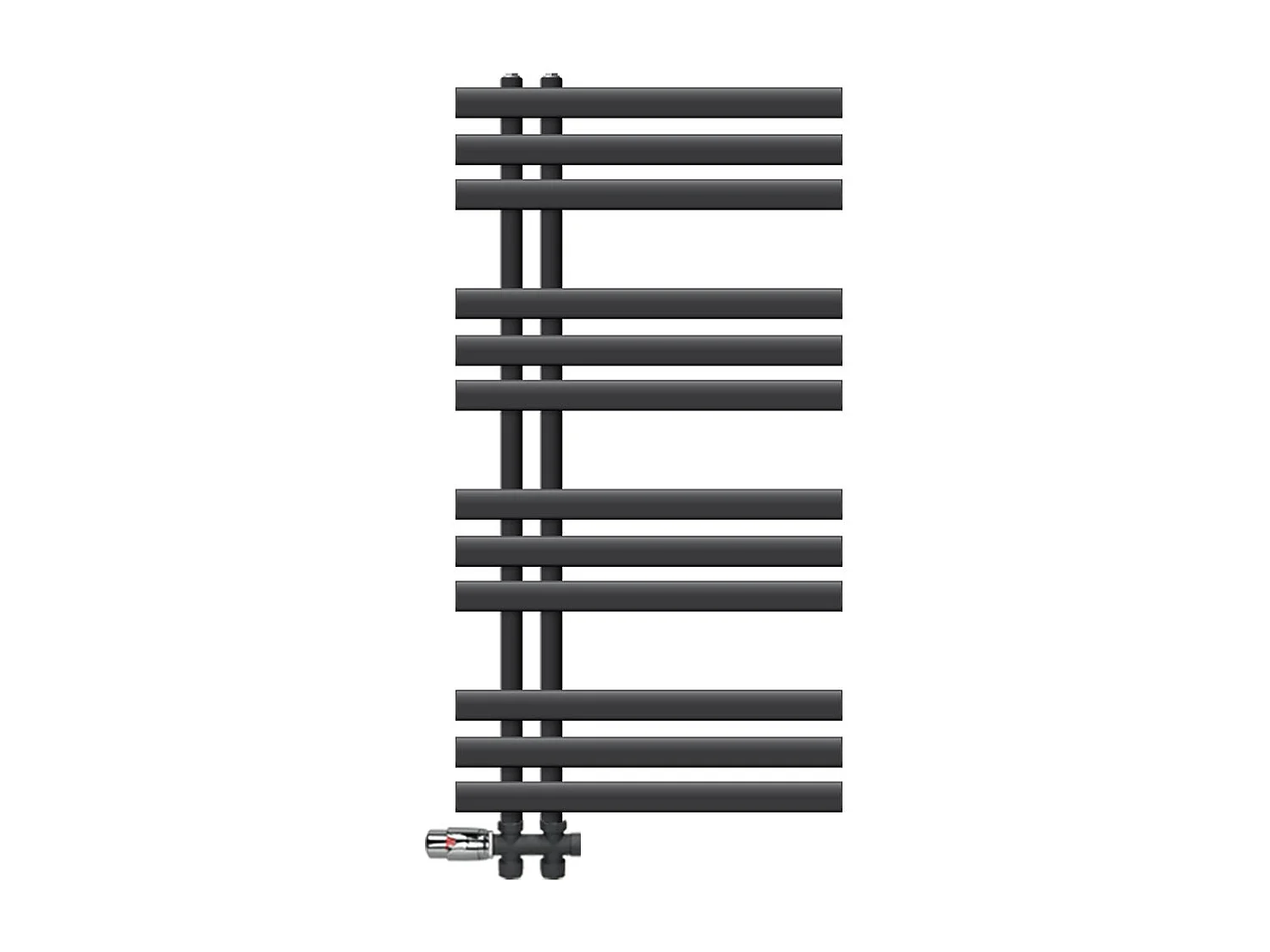 Radiatore Iron EM antracite 500x1000 mm con termostato attraverso il pavimento