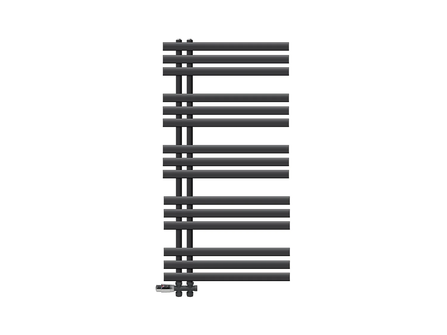 Radiateur salle de bain sèche-serviette anthracite raccordement au sol 60x120 cm