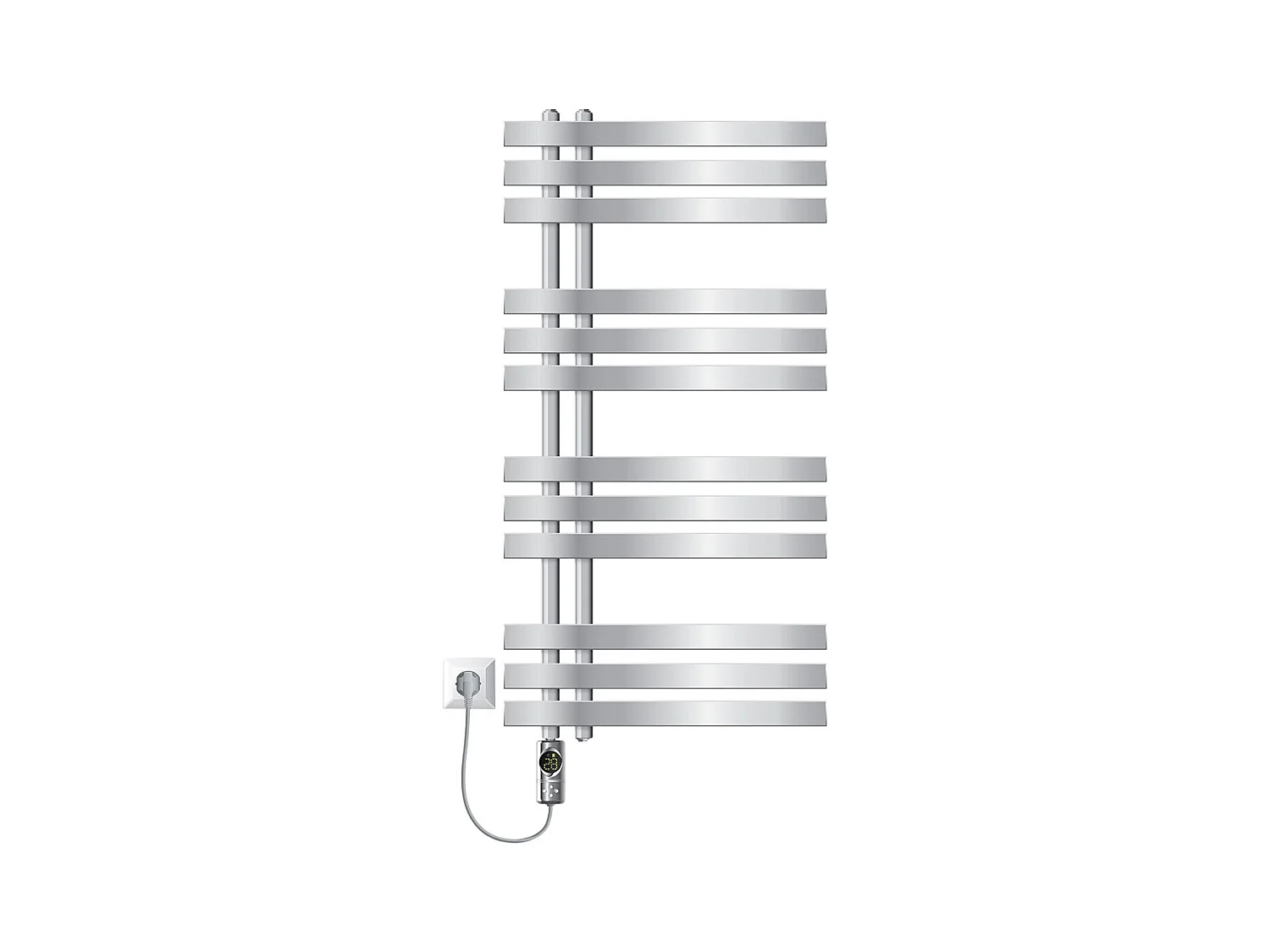 Iron EM radiateur sèche-serviettes chrome 50x100cm élément chauffant 300W