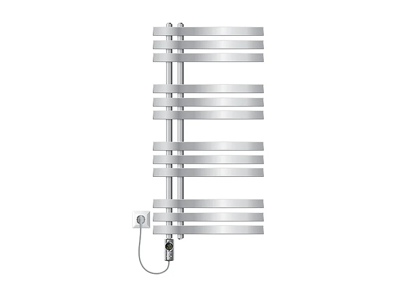 Iron EM radiateur sèche-serviettes chrome 50x100cm élément chauffant 300W