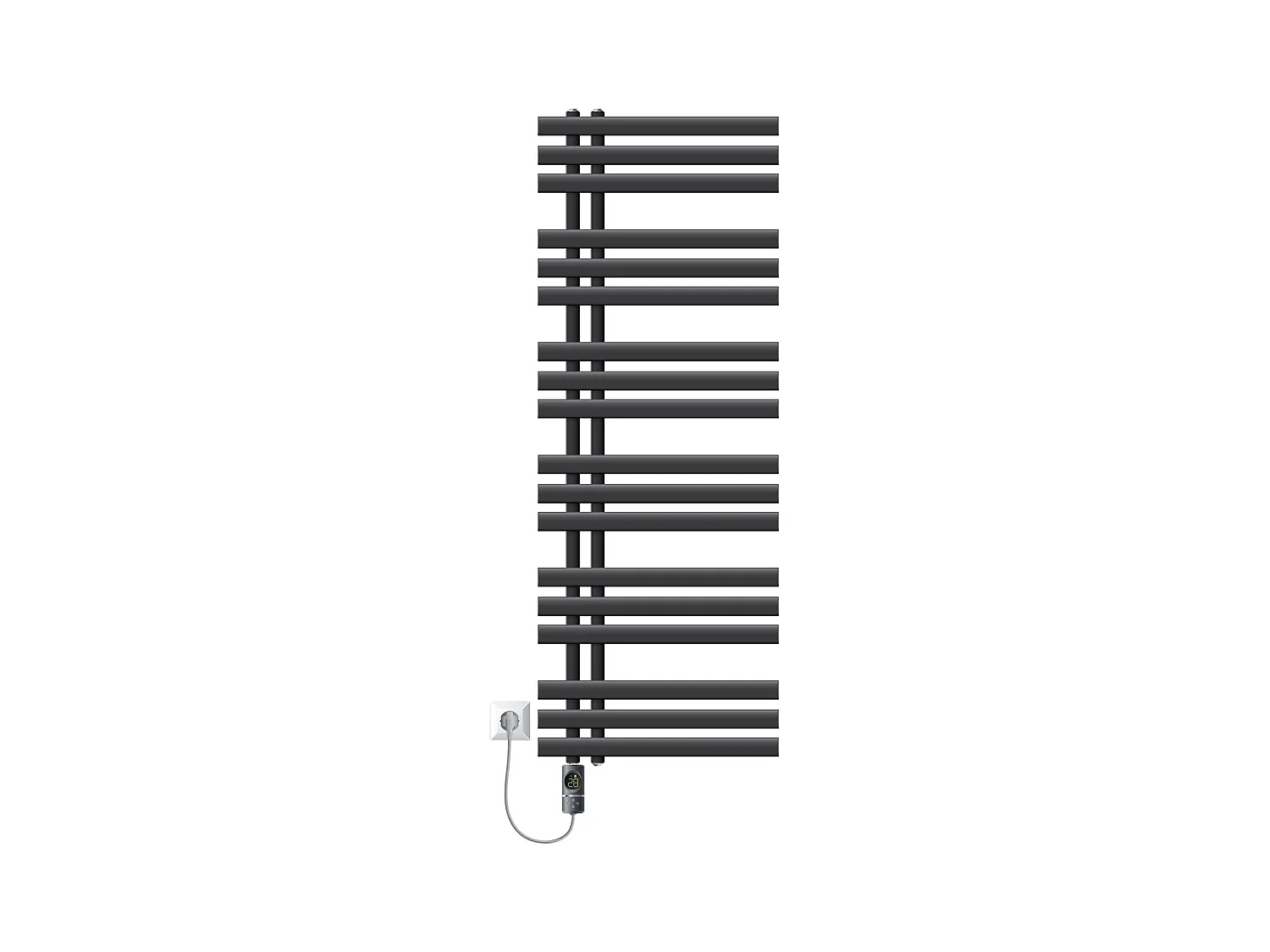 Radiateur salle de bain acier anthracite  50x140cm avec élément chauffant 900W