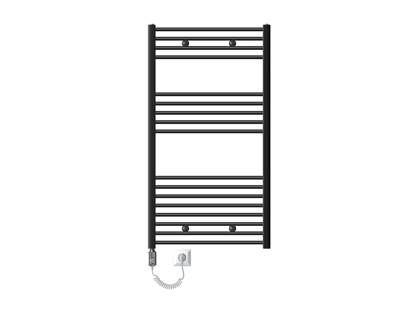 LuxeBath Radiateur Electrique Sahara 750x1200mm, Anthracite, Sèche-Serviettes en Panneau, Raccordement Latéral Droit