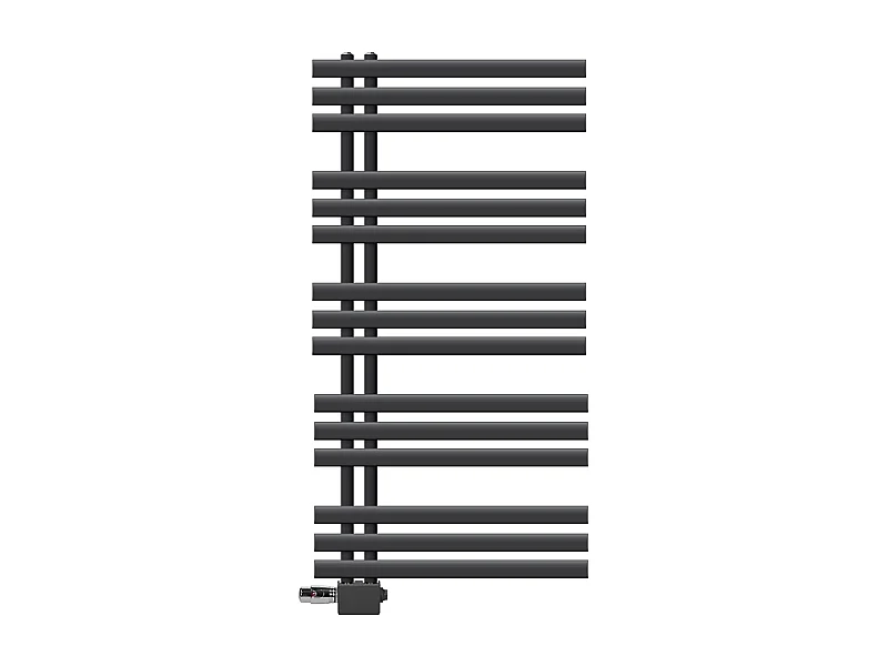 Radiador de panel antracita para baño 600x1200mm con conexión central universal