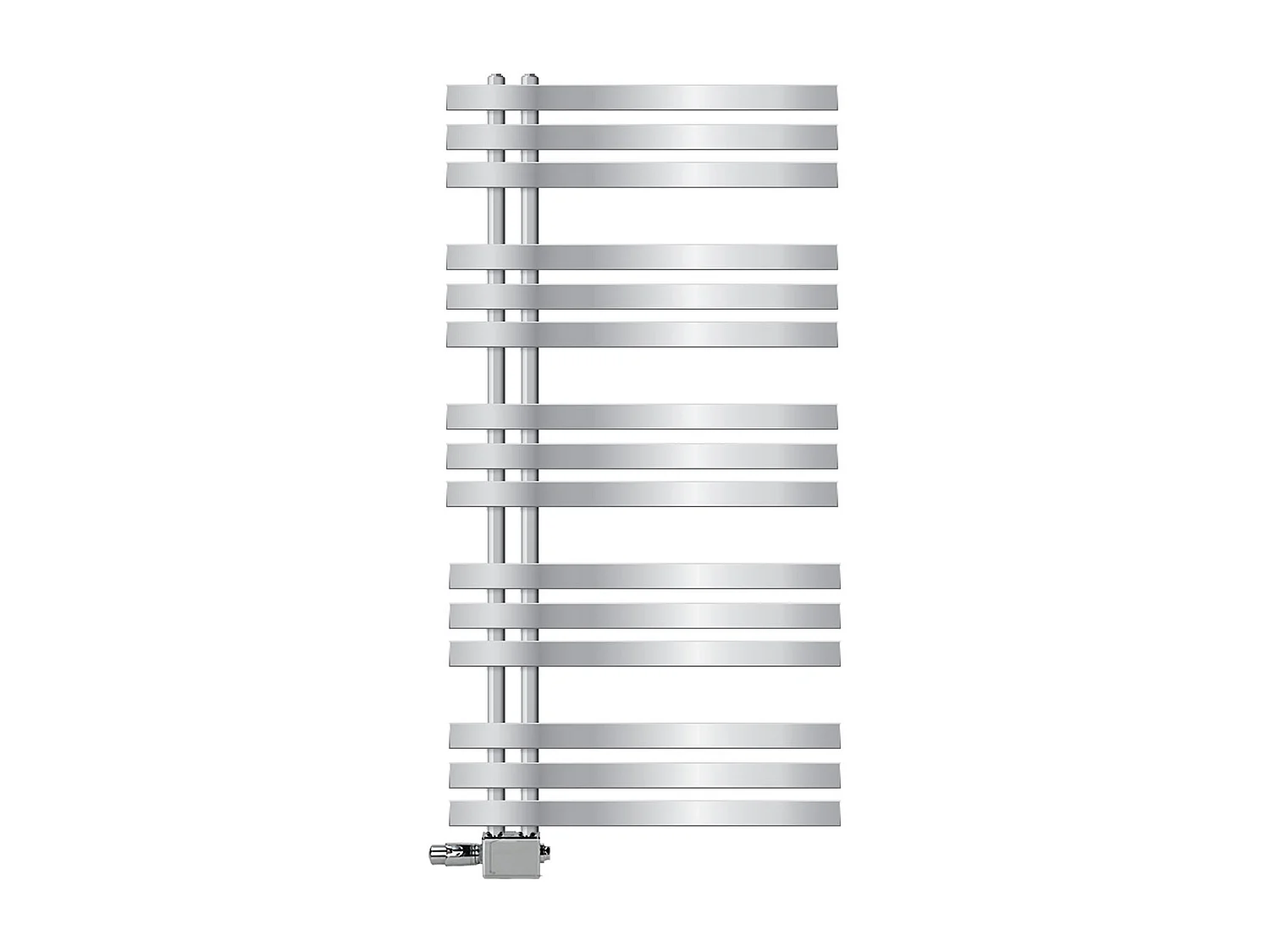 Radiateur sèche-serviettes chrome avec raccordement universel 60 x 120 cm