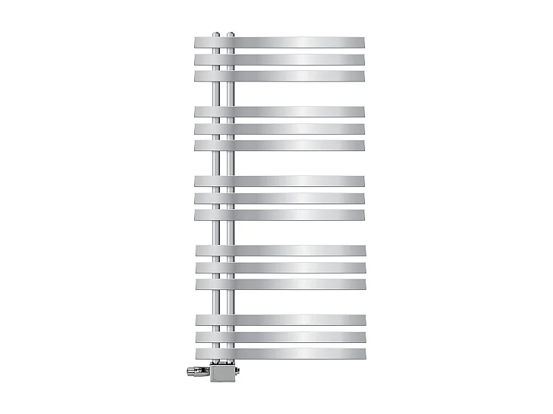Radiateur sèche-serviettes chrome avec raccordement universel 60 x 120 cm