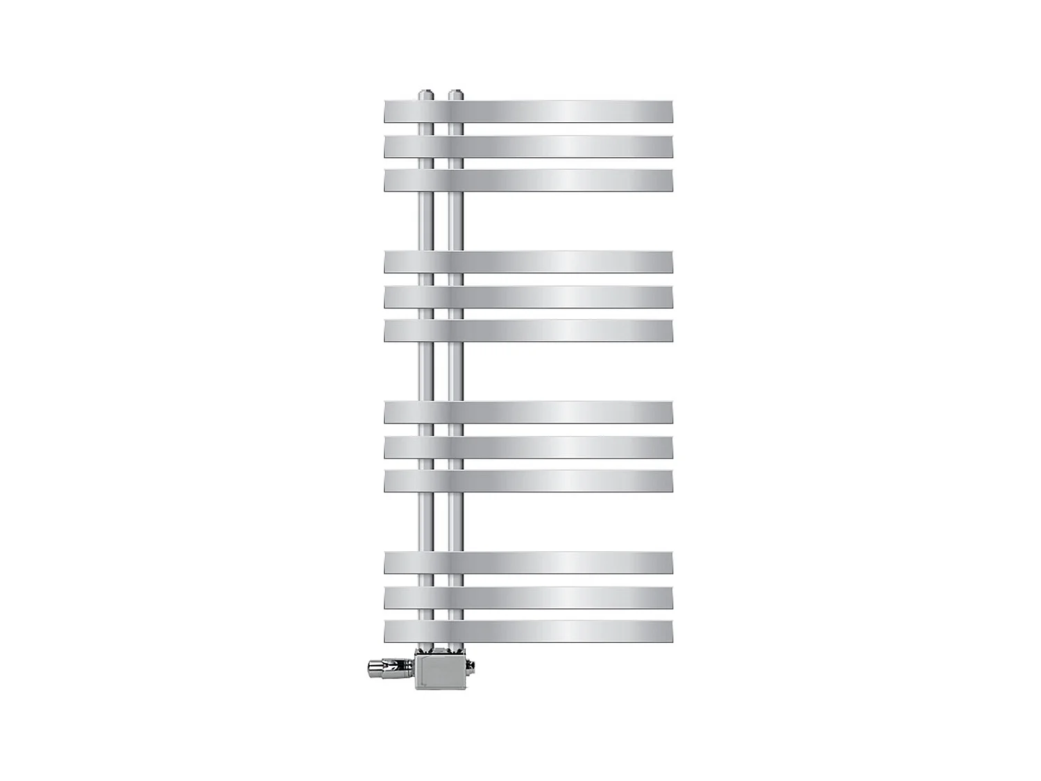 Radiador toallero de baño 50x100cm cromo conexión central+termostato universal