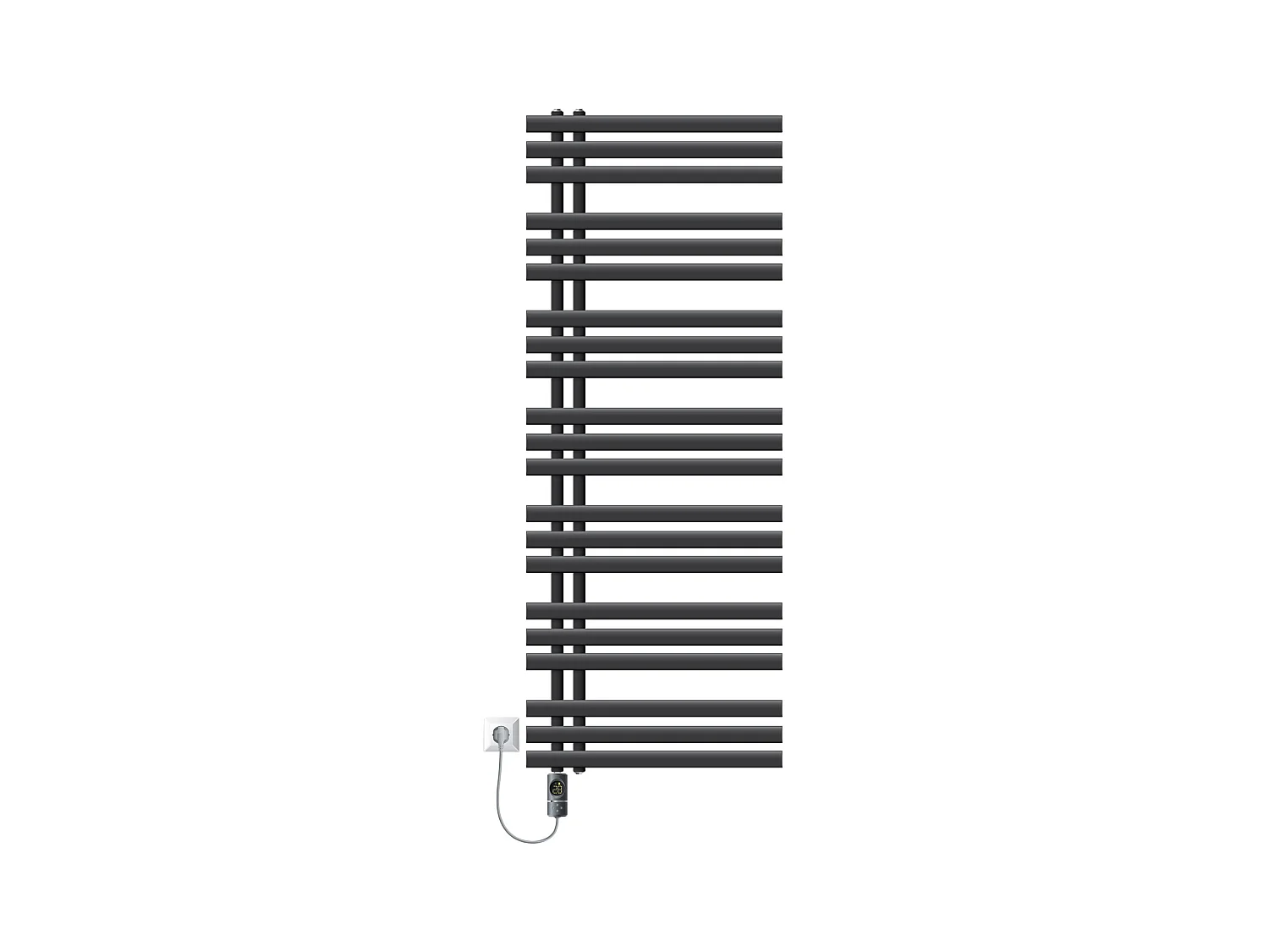 Radiateur design Iron EM anthracite 60x160 cm avec tige élément chauffant 1200 W