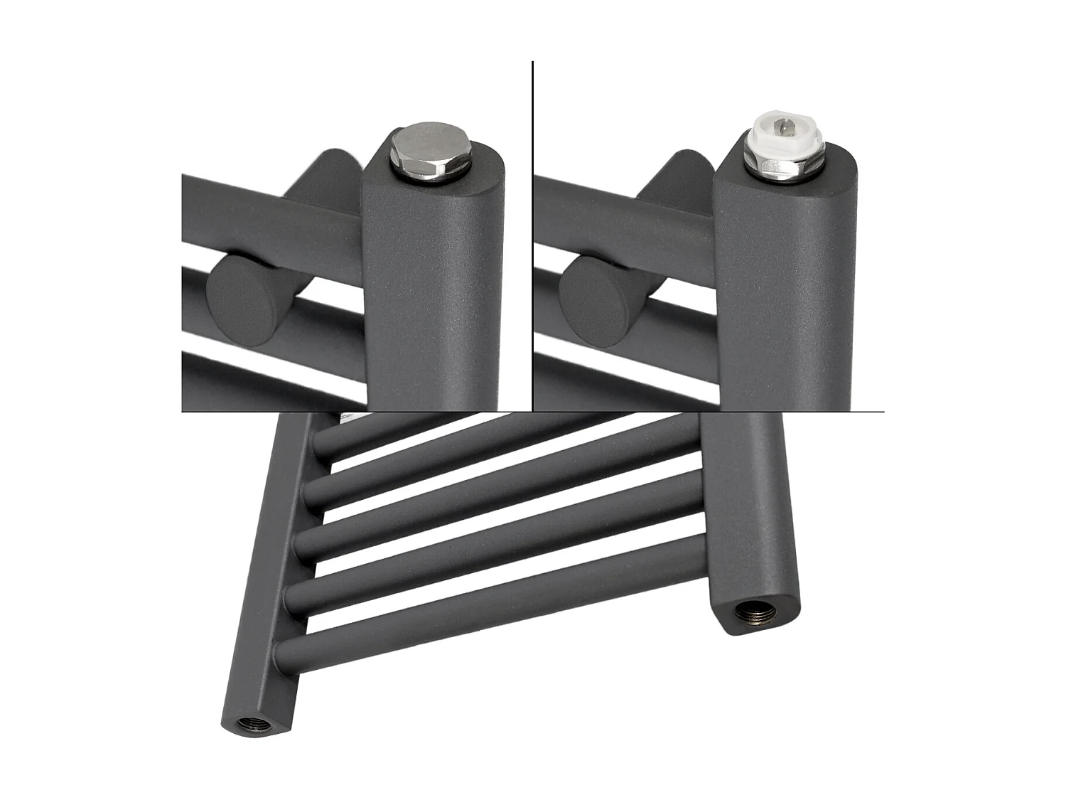 LuxeBath Radiateur Electrique Sahara 500x1200mm Anthracite, Sèche-Serviettes en Panneau, Courbé