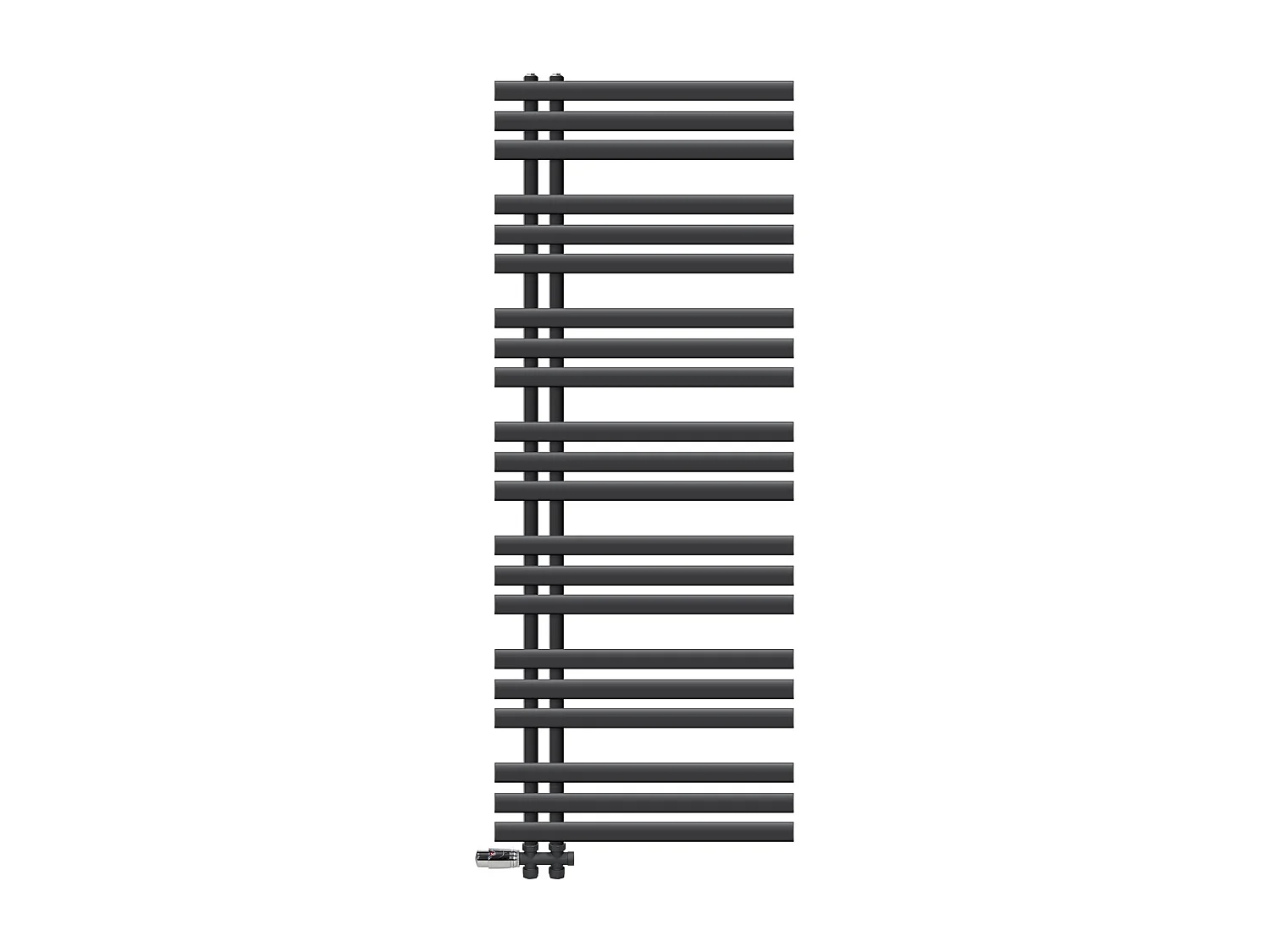 Radiateur salle de bain sèche-serviette anthracite raccordement au sol 60x160 cm