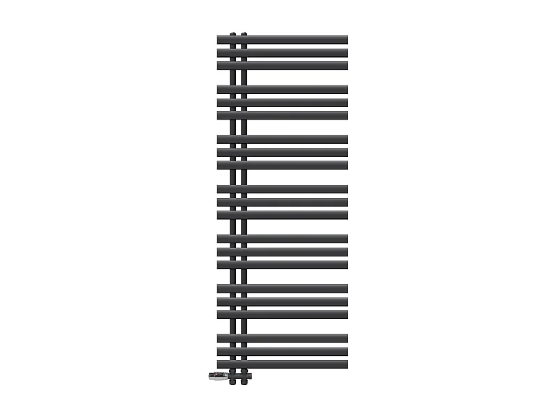 Radiateur salle de bain sèche-serviette anthracite raccordement au sol 60x160 cm