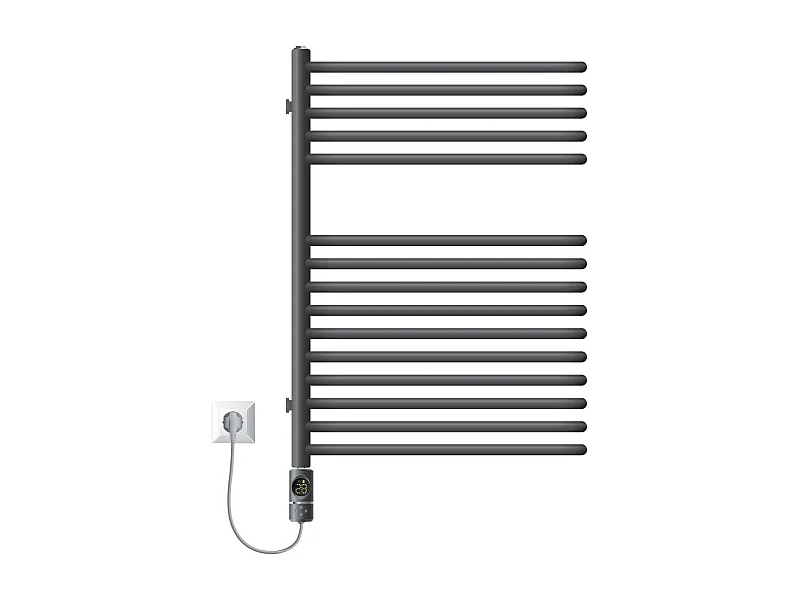 Radiador de baño monocapa tubular 50x80cm calefactor 300W con pantalla digital