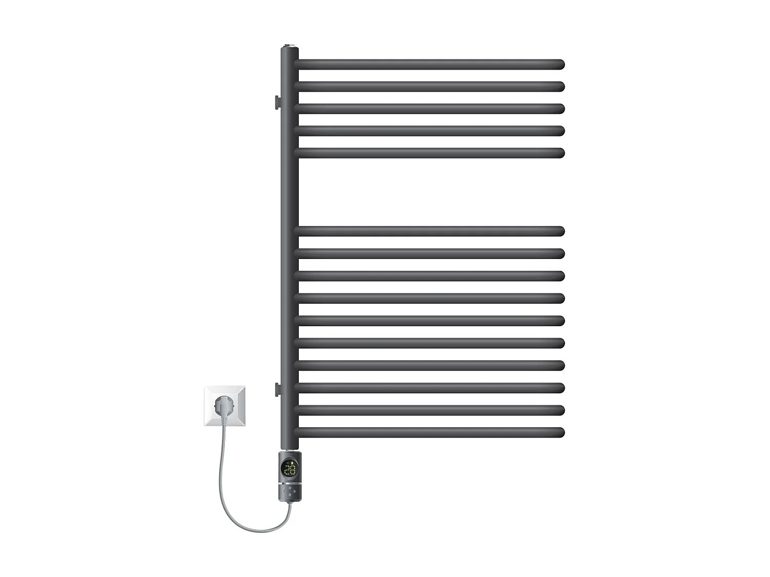 Radiatore elettrico termosifone 300W calorifero moderno antracite 50 x 80 cm