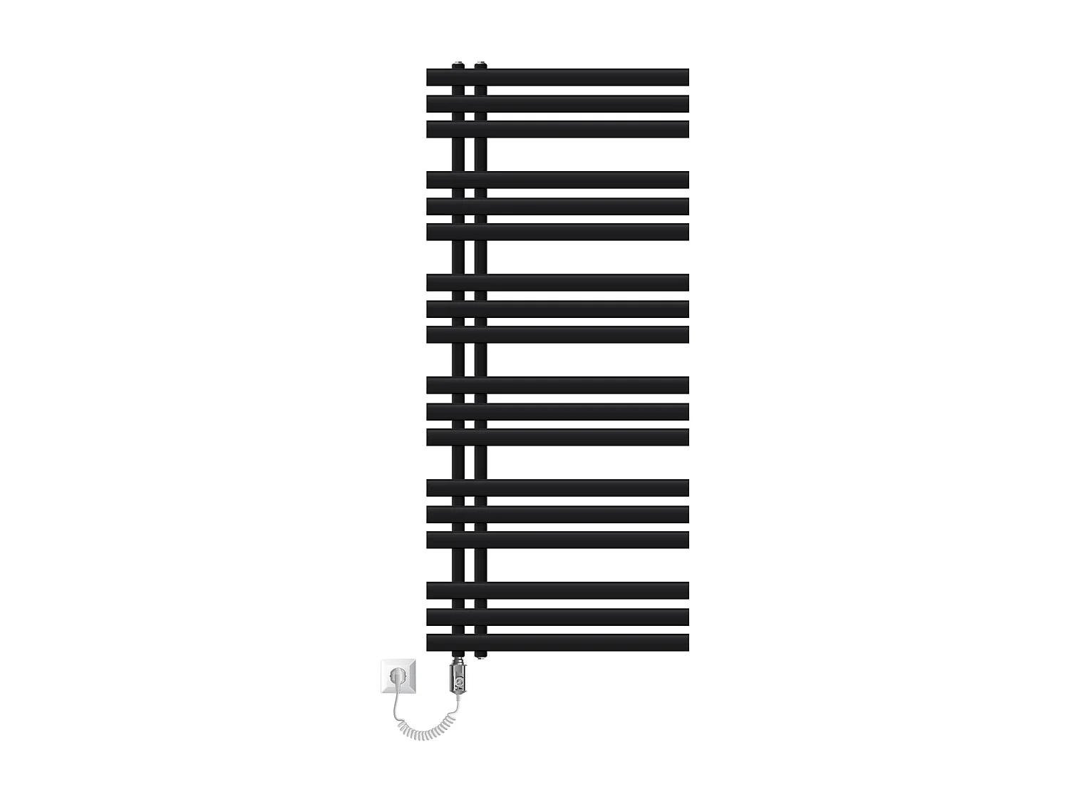 Radiateur design Iron EM noir mat en acier 60x140 cm avec tige chauffante 900W