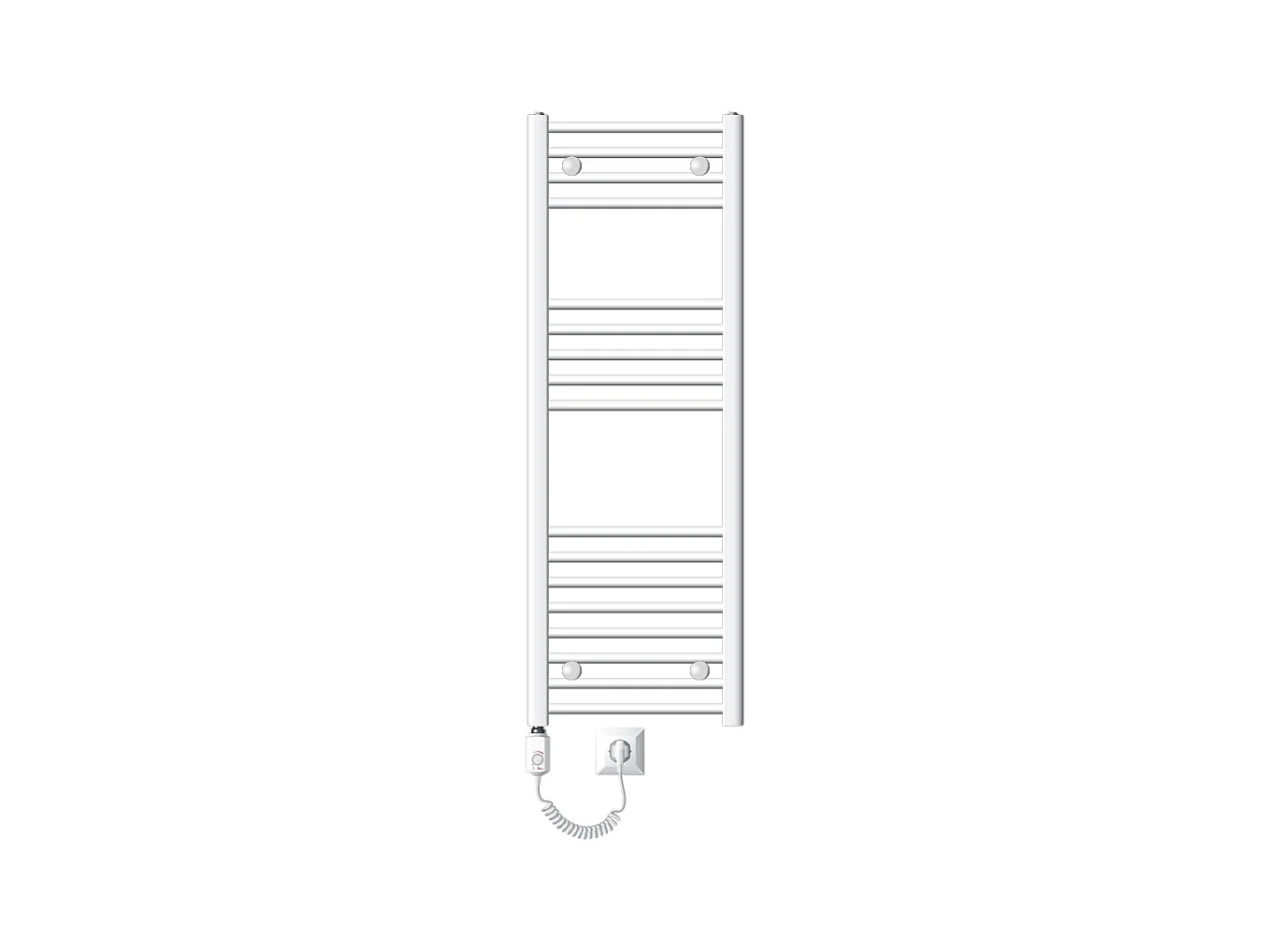 LuxeBath Radiateur Électrique de Salle de Bain Sahara 400x1200 mm Blanc Raccord Latéral Courbe Elément Chauffant 1200W