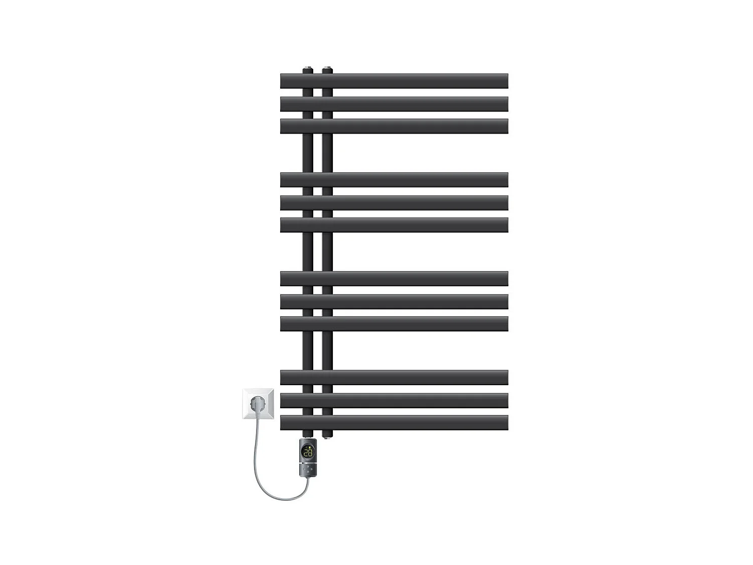 Iron EM radiateur sèche-serviettes anthracite 60x100 cm élément chauffant 600W