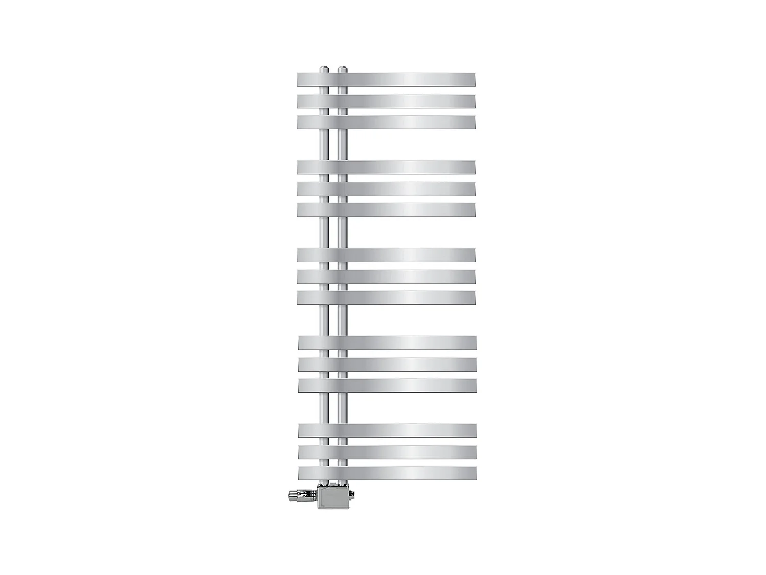 Radiador de panel cromado para baño 500x1200mm con conexión central universal