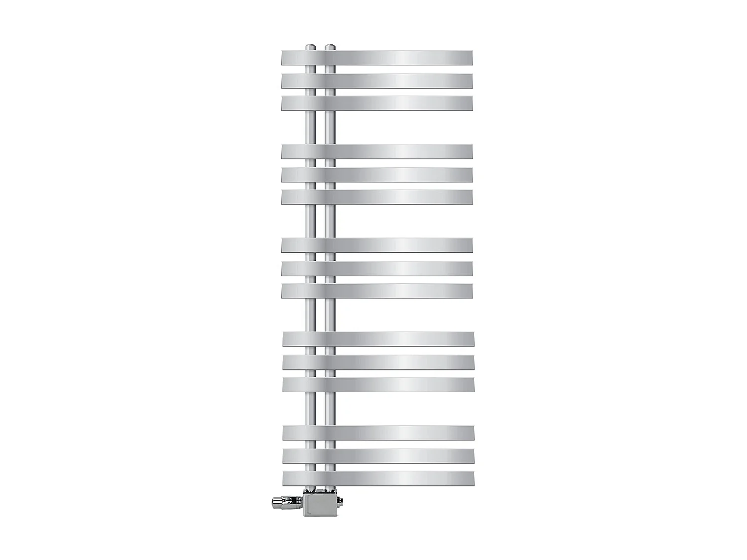 Radiateur sèche-serviettes chrome avec raccordement universel 50x120 cm