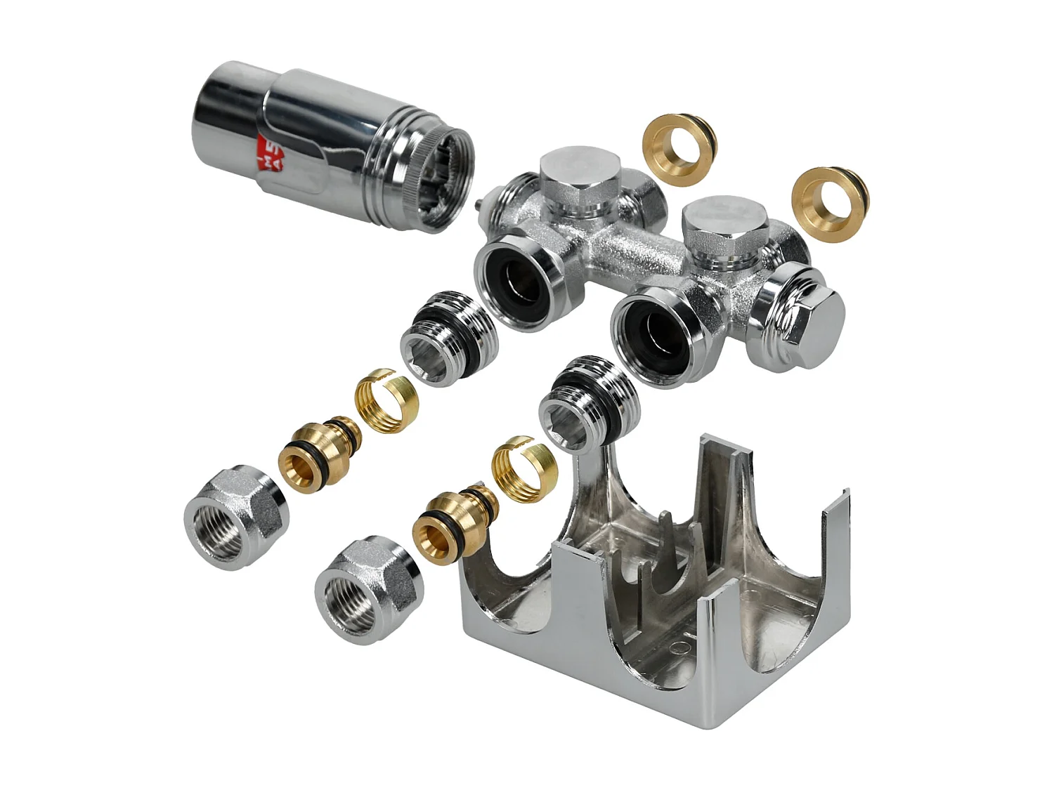 Radiateur sèche-serviettes chrome avec raccordement universel 50x120 cm