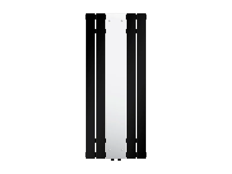 Radiador de baño con espejo negro toallero conexión suelo 450x1200 mm
