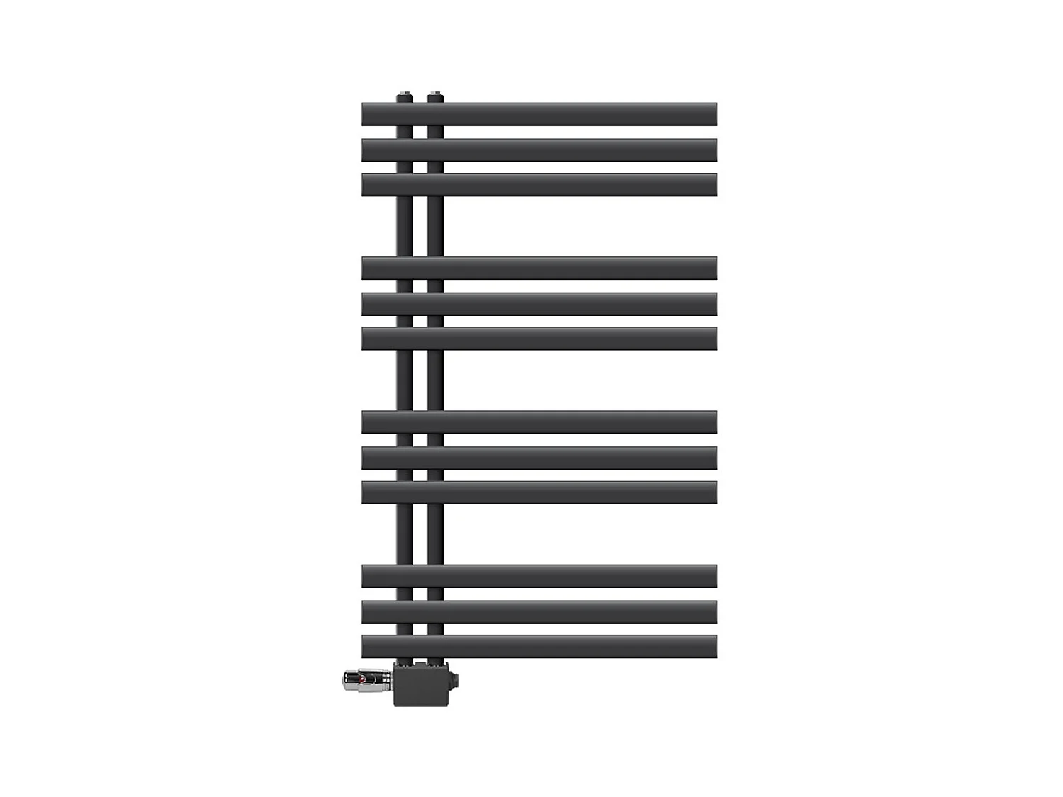 Radiador de panel antracita para baño 600x1000mm con conexión central universal