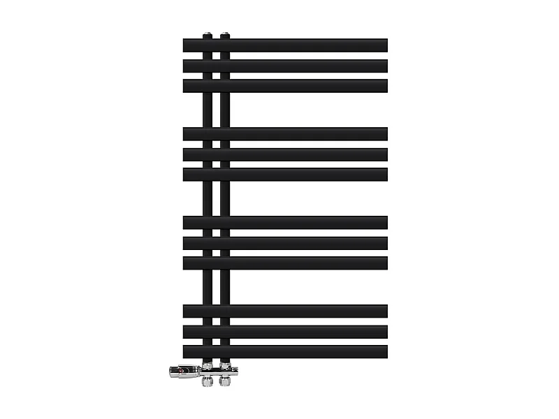 Iron EM Radiateur sèche-serviettes salle de bain en acier noir mat 600x1000 mm