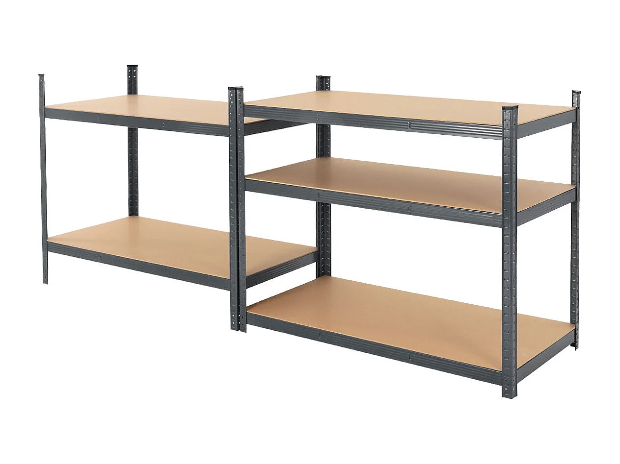 Estantería pesada 200 x 100 x 60 cm metal encajable con 5 estantes MDF 875 kg