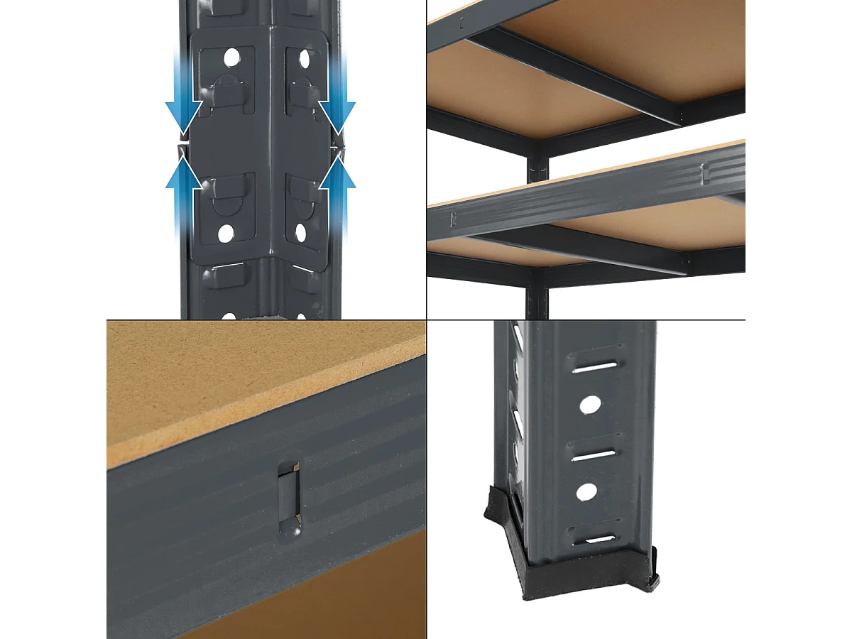 Étagère de rangement charge lourde stockage 200x100x60 cm anthracite 875 kg