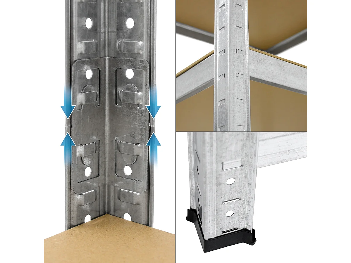 Scaffale officina carichi pesanti lavoro garage magazzino 5 ripiani 180x70x40 cm