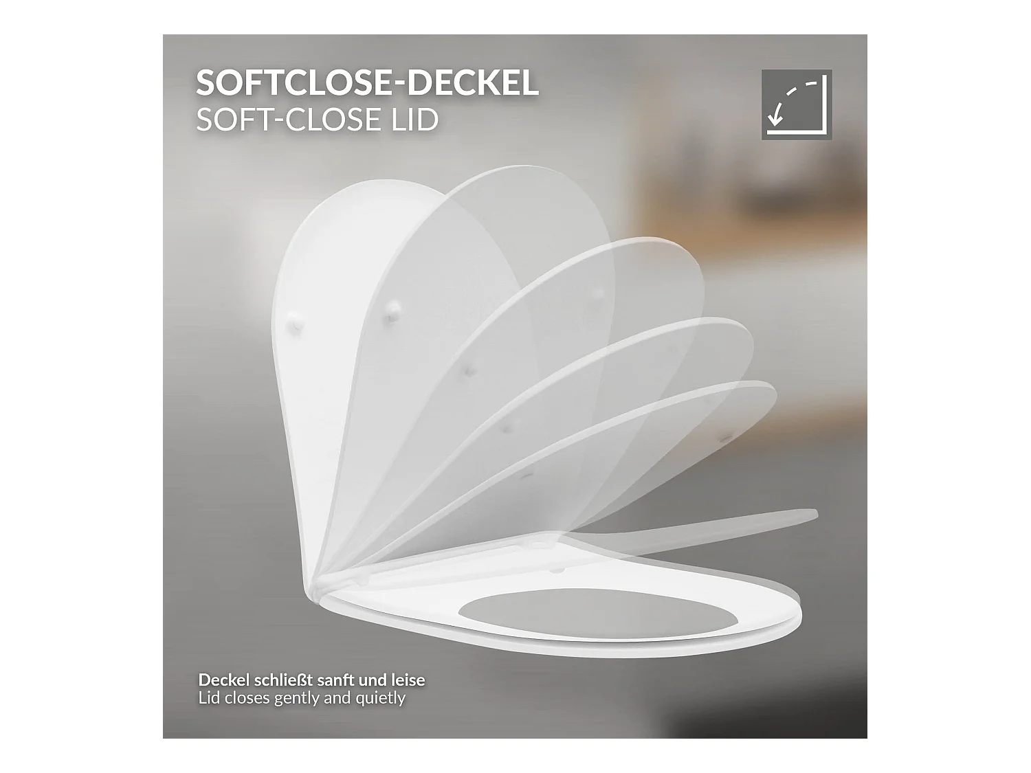 Toilette suspendu sans rebord blanc WC Soft Close fonction bidet salle de bain