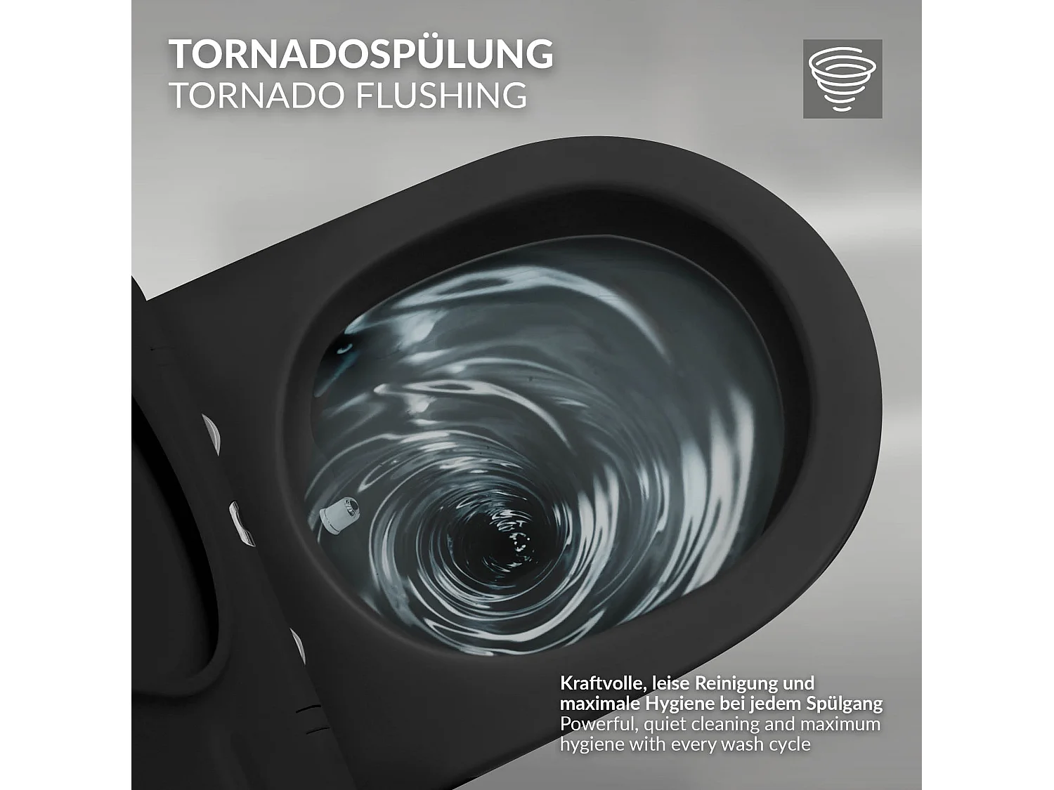 WC cerámico suspendido negro con función bidé y tornado corto 49 cm softclose