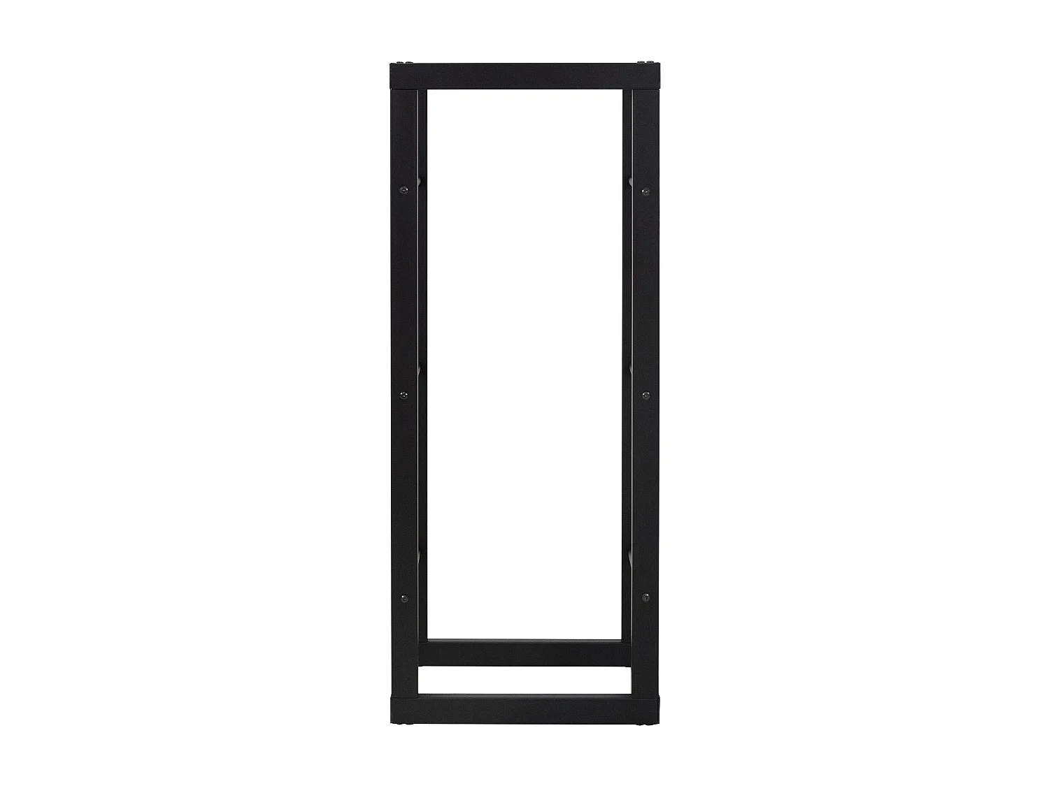 Estante para leña en acero leñero negro soporte chimenea estufa 40x100x25cm