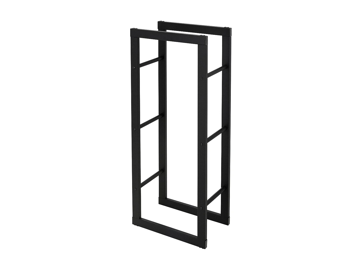 Étagère bois de chauffage 40x100x25 cm porte-bûches bois de cheminée acier noir