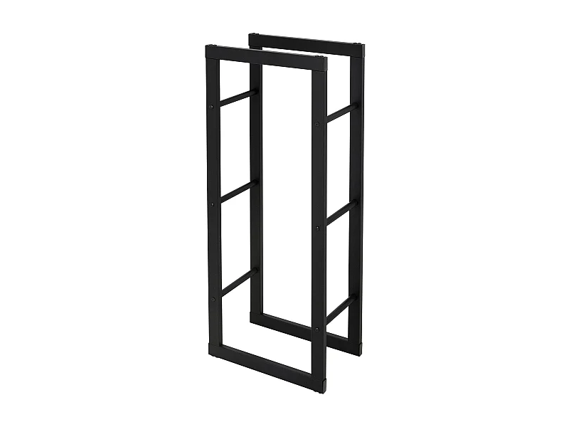 Étagère bois de chauffage 40x100x25 cm porte-bûches bois de cheminée acier noir