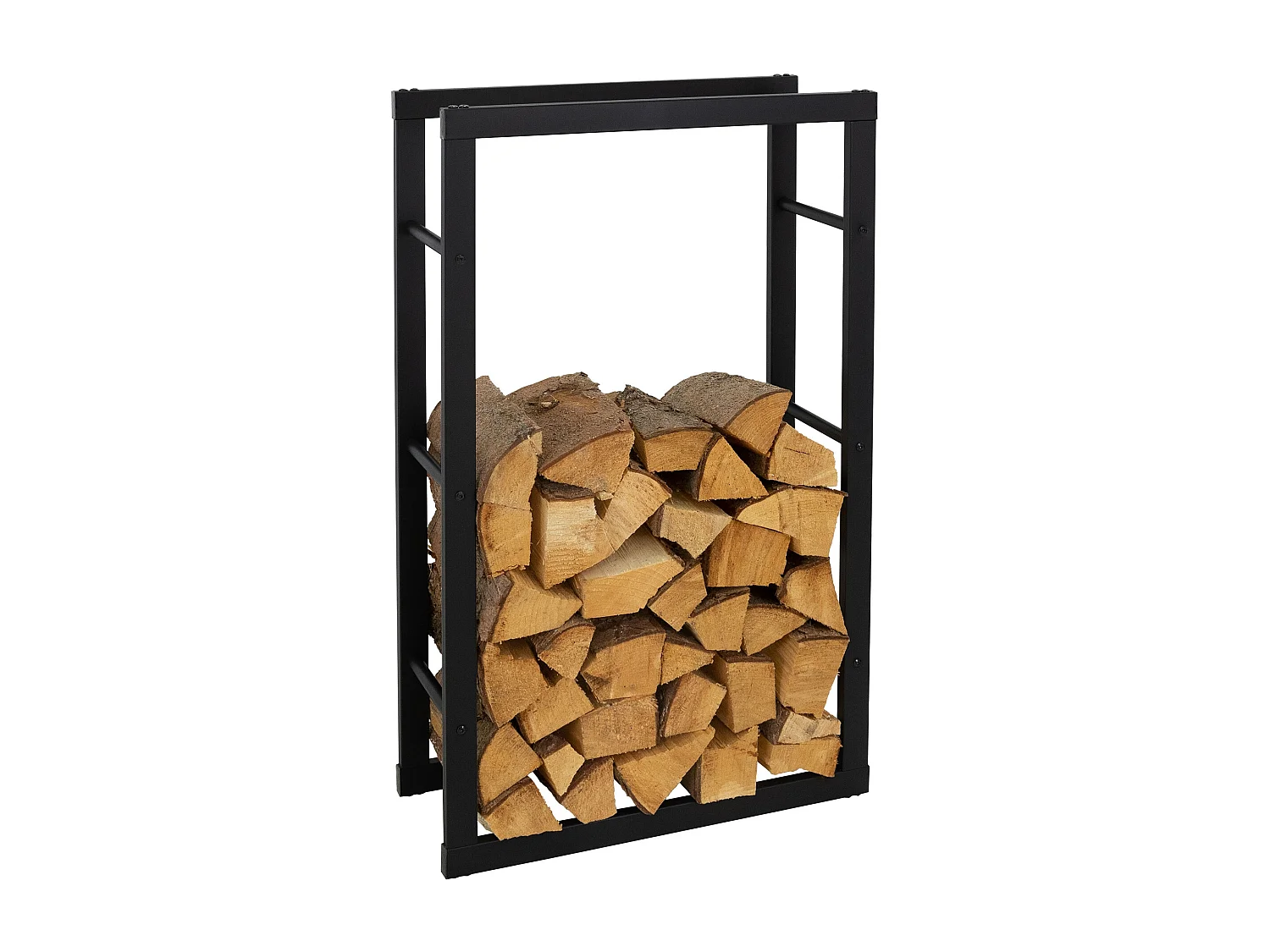 Étagère à bois de chauffage cheminée 60x100x25 cm porte-bûches acier noir