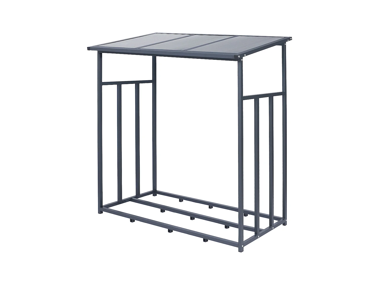 Abri bûche bois de chauffage étagère stockage bois de cheminée 187,5x185x70 cm