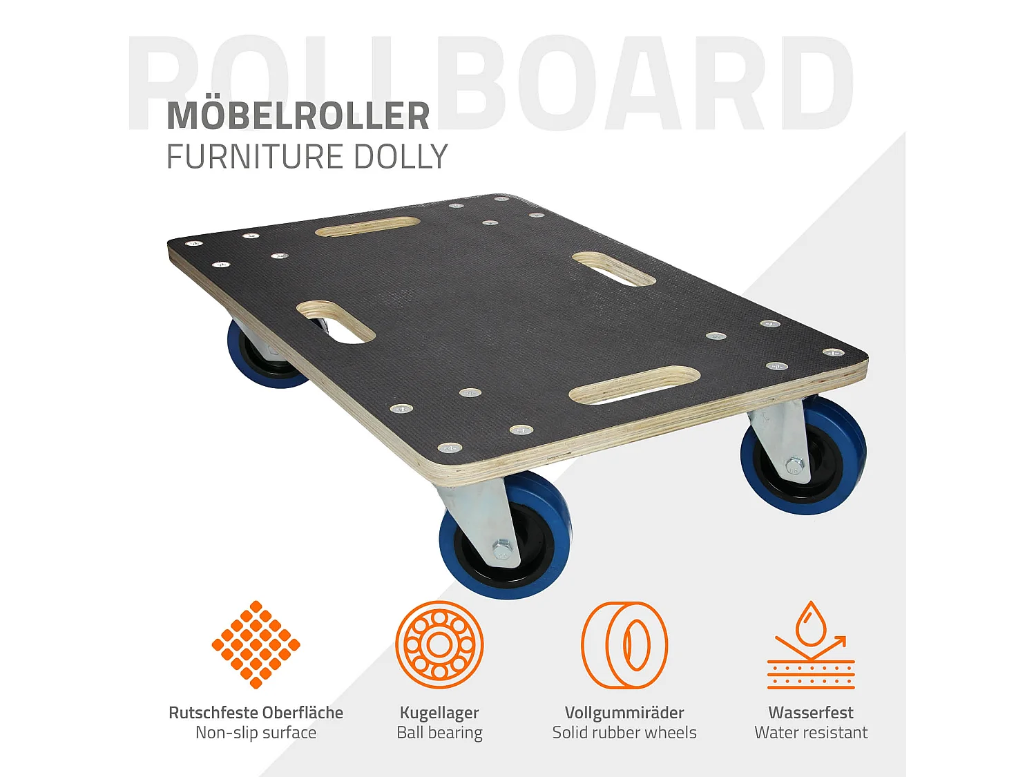 ECD Germany 2x Carrelli da trasporto elettrodomestici 40x60 cm 800 kg con piattaforma girevole 4 ruote in gomma orientabili base per trasloco pesante