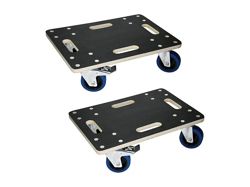 ECD Germany 2x Carrelli trasporto mobili ed elettrodomestici 35x50 cm 800 kg piattaforma girevole 2 ruote con freni in gomma base mobile per trasloco