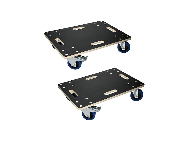 ECD Germany 2x Carrelli trasporto mobili ed elettrodomestici 40x60 cm 800 kg piattaforma girevole 2 ruote con freni in gomma base mobile per trasloco