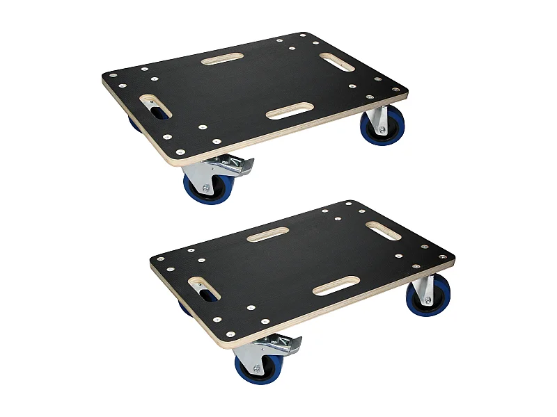 ECD Germany 2x Carrelli trasporto mobili ed elettrodomestici 40x60 cm 800 kg piattaforma girevole 2 ruote con freni in gomma base mobile per trasloco