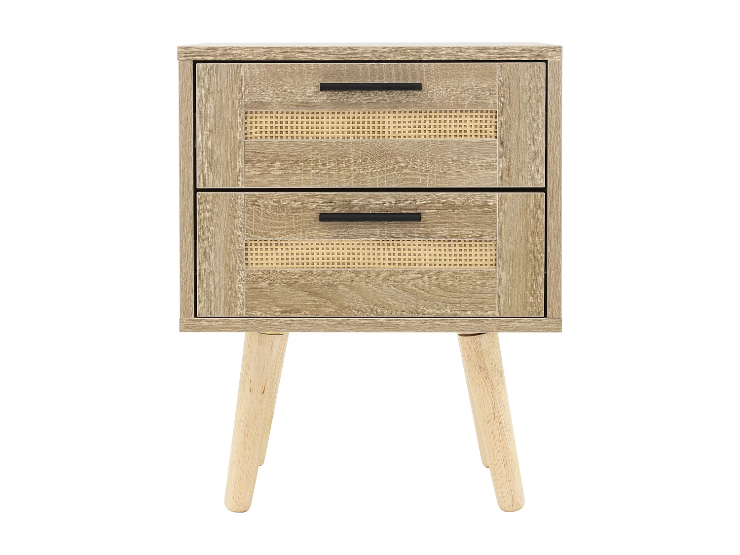 Table de nuit avec 2 tiroirs et pieds 40x30x50,5 cm commode rustique en bois