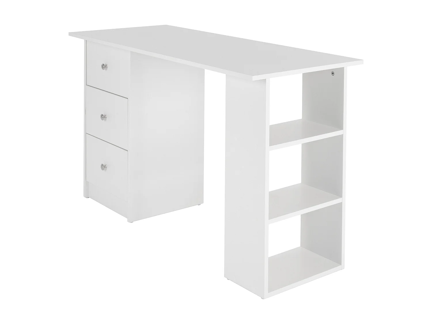 Table d'ordinateur bureau meuble de travail à domicile panneau d'aggloméré blanc