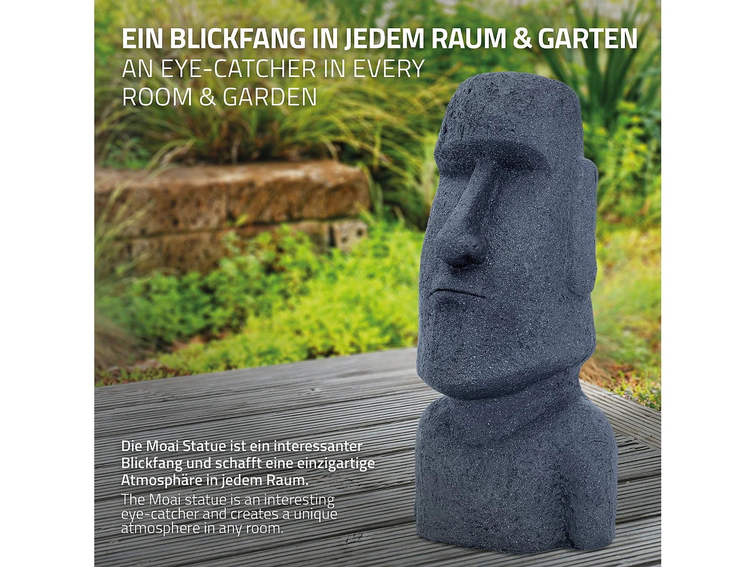 Statua Moai Isola di Pasqua Rapa Nui scultura decorativa da casa giardino grigio