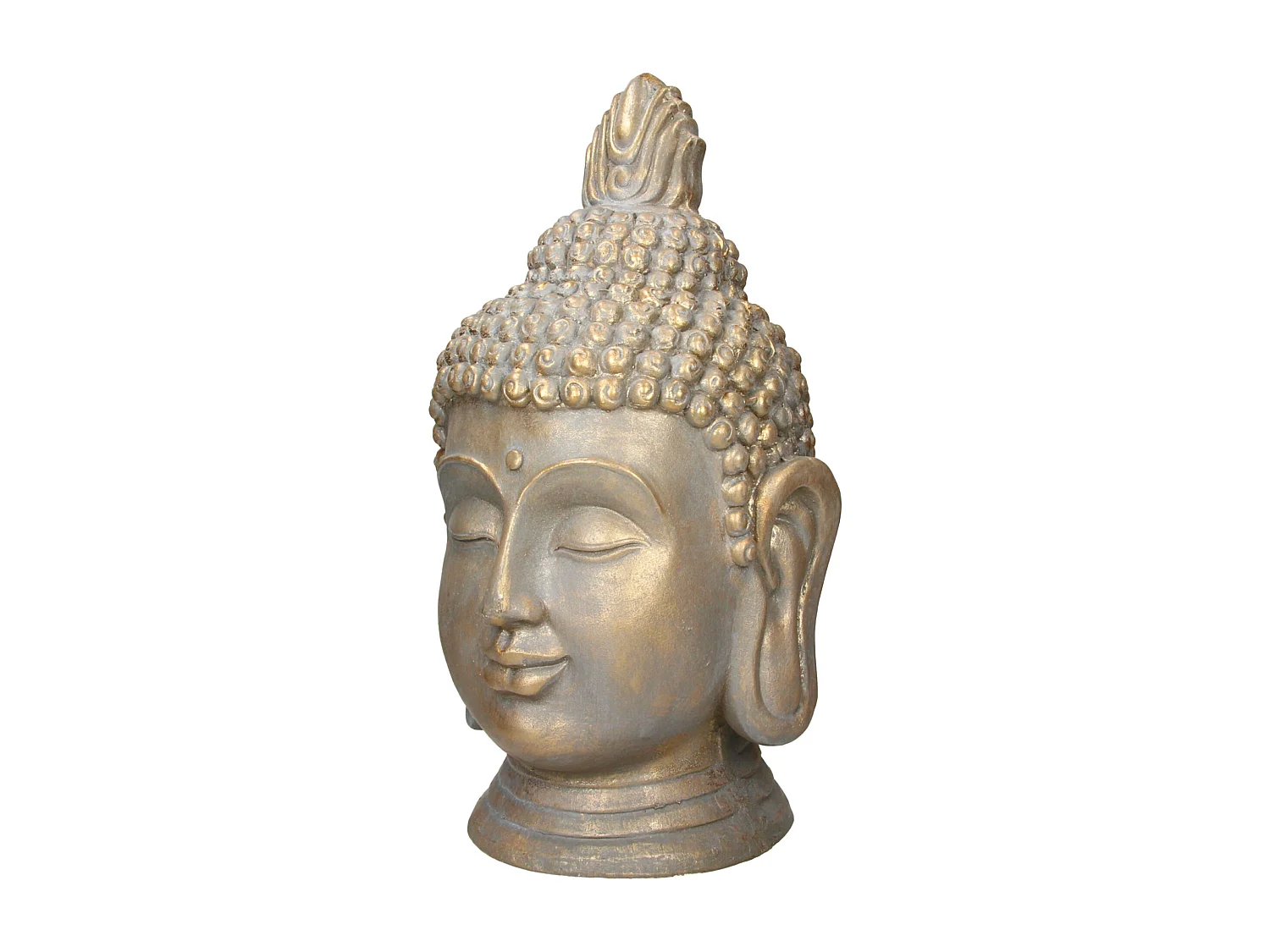 Statua testa di Buddha figura decorativa poliresina Feng Shui casa giardino 53cm