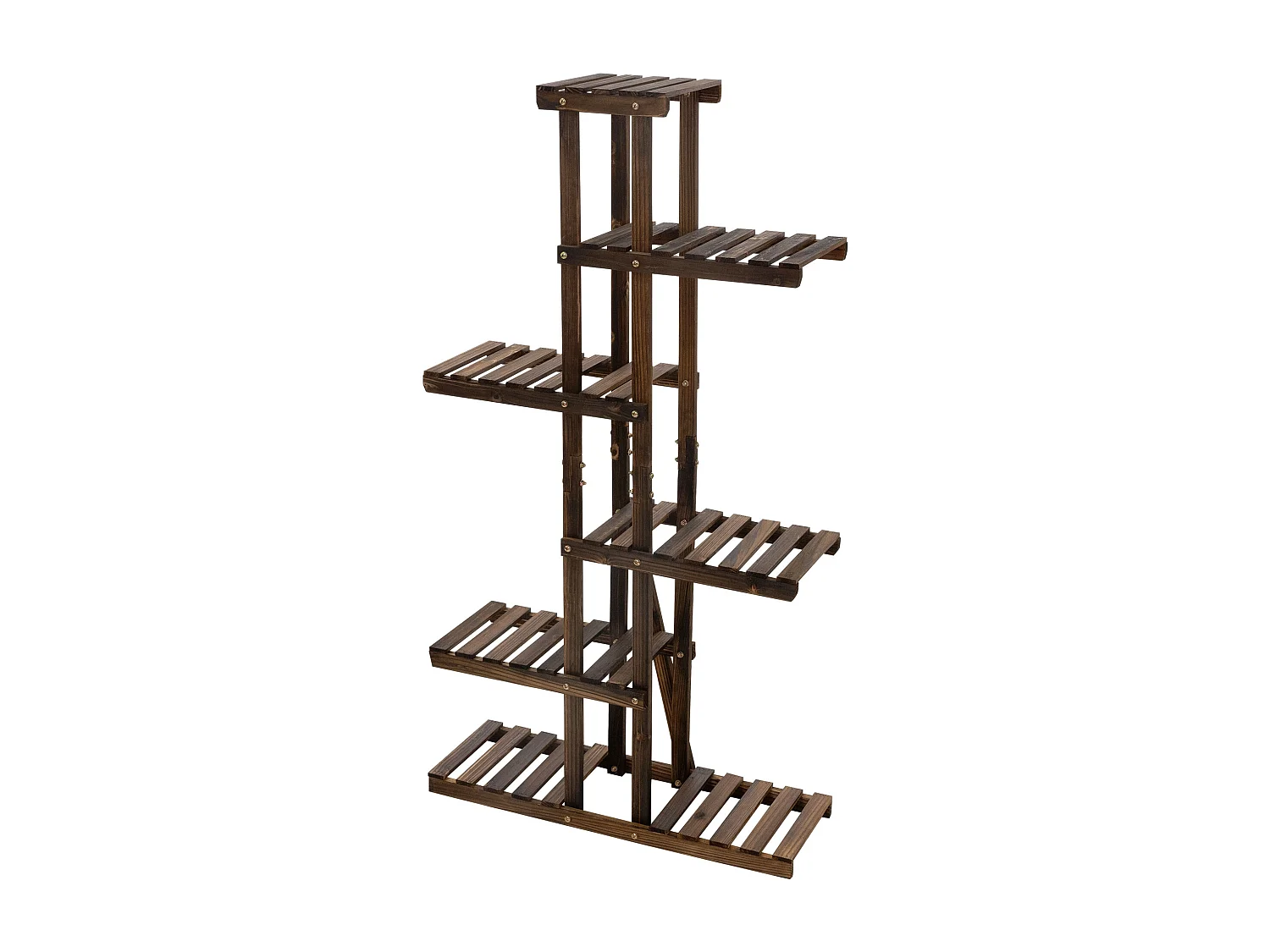 Scaffale per fiori marrone mensole 6 livelli scala porta piante balcone giardino