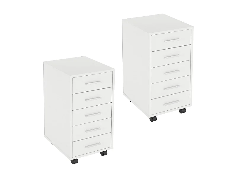 2x Cajoneras de oficina armario archivador 5 cajones gabinete oficina despacho