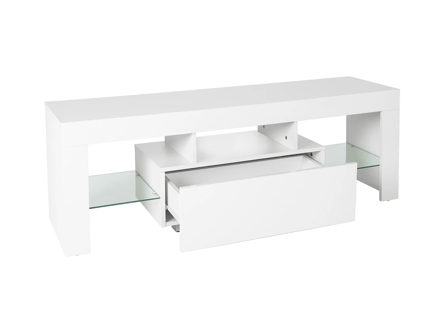 Mobile TV con illuminazione a LED con ripiani in vetro 130x49x45 cm ML-Design®