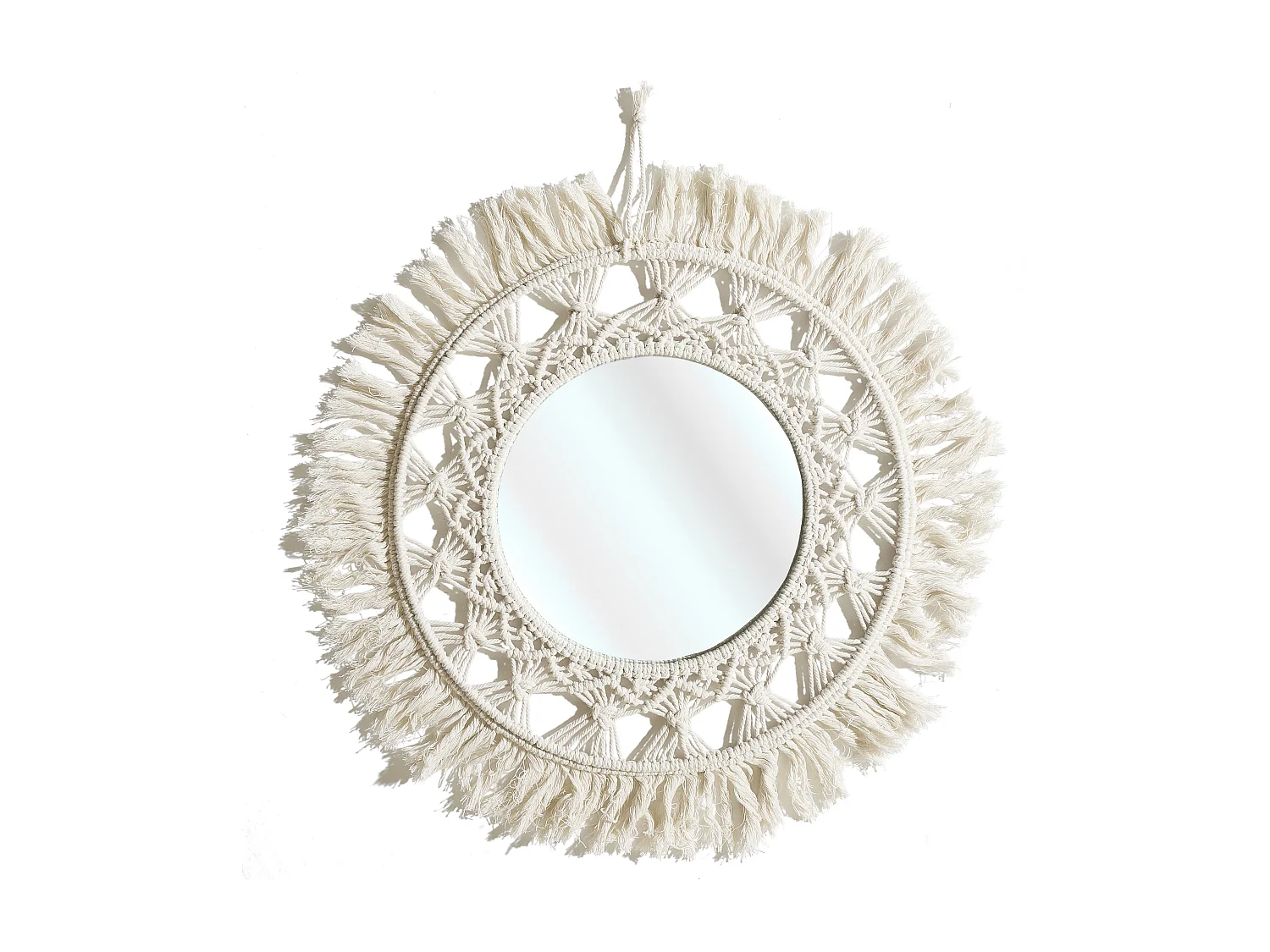Miroir D55cm Boho Beige