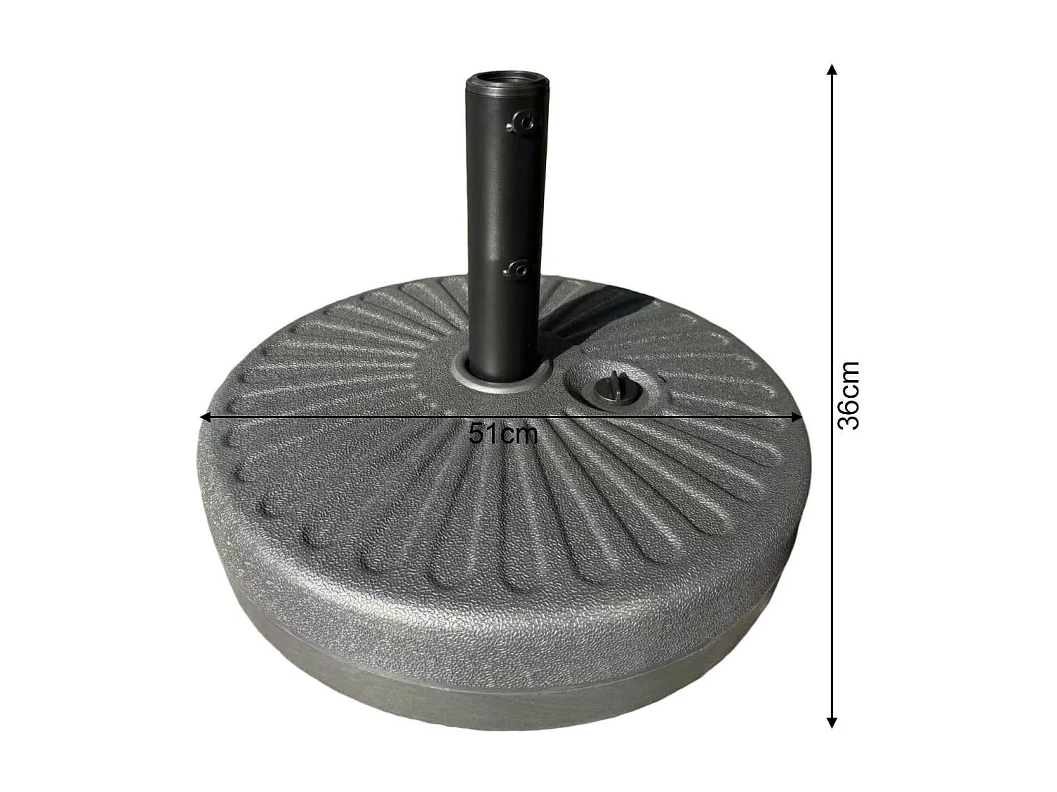 Base per Ombrellone Rebecca Mobili Balsa 36x51x51 Hdpe Nero