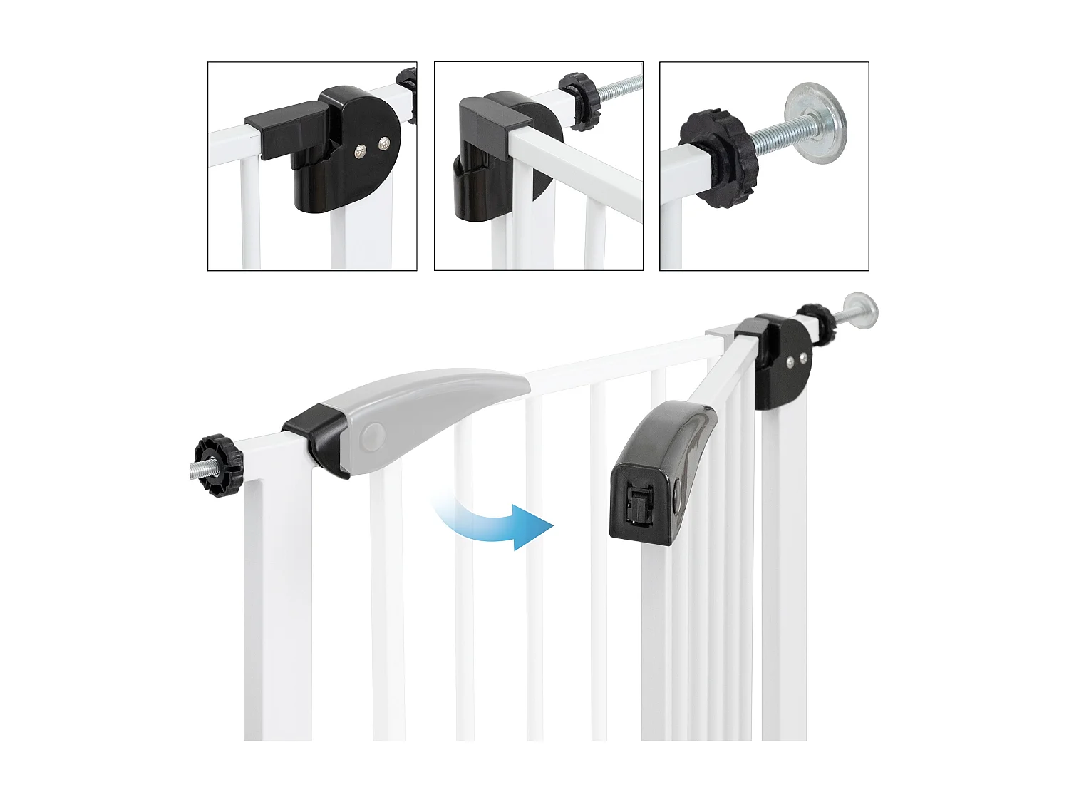 Barrera de seguridad para niños y mascotas protector cierre escaleras 70-75 cm