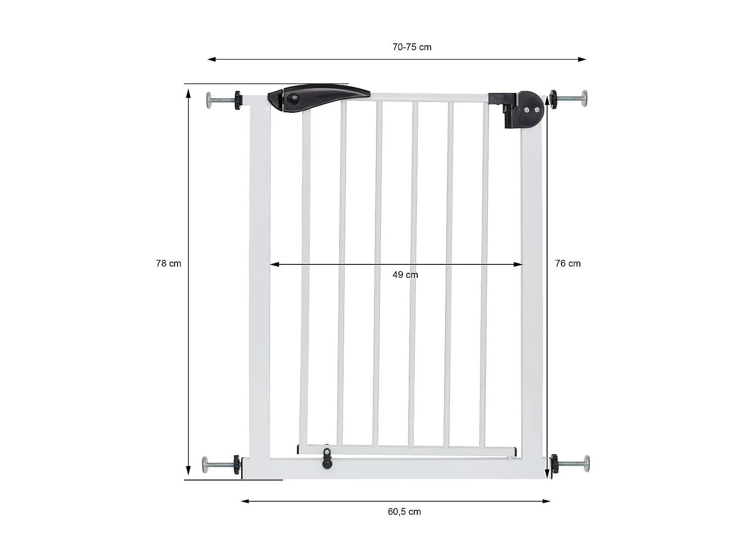 Barrière de sécurité enfants garde-corps protection fermeture d'escalier 70-75cm